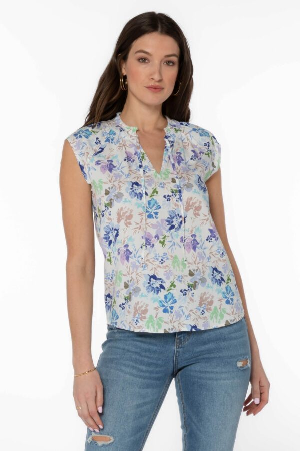 Blue Floral Blouse - Image 2