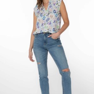 Blue Floral Blouse