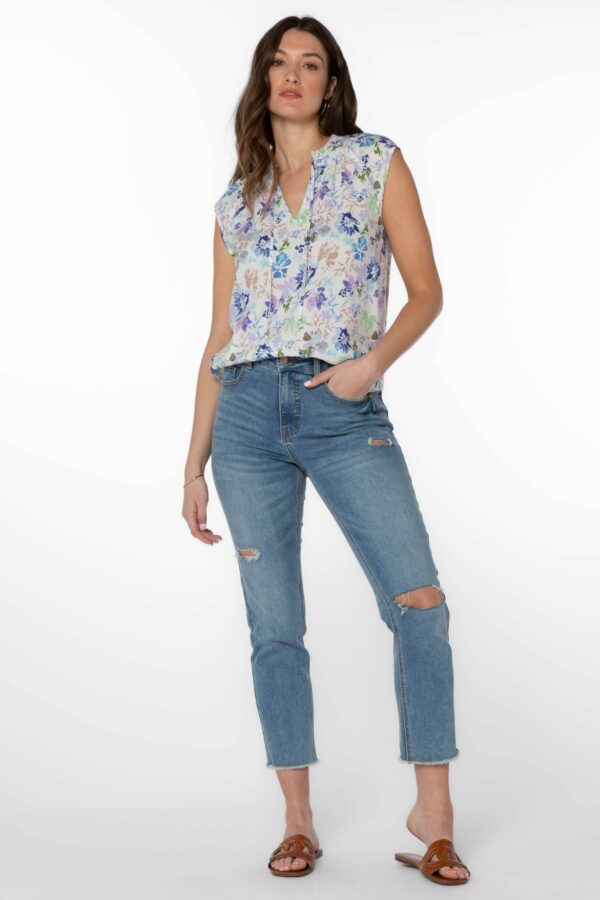 Blue Floral Blouse