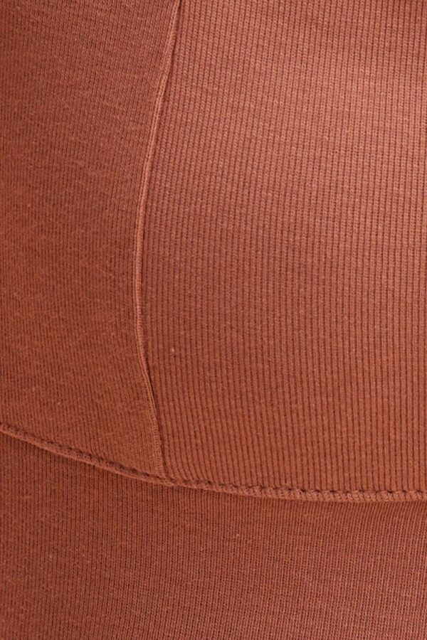 Brown Crop Top Square Neck Cotton Stretch - Image 6