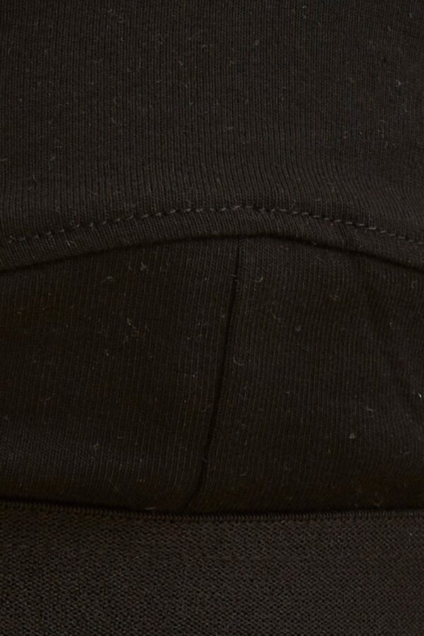 Black Triangle Bralette Cotton Stretch Seam Detail - Image 6