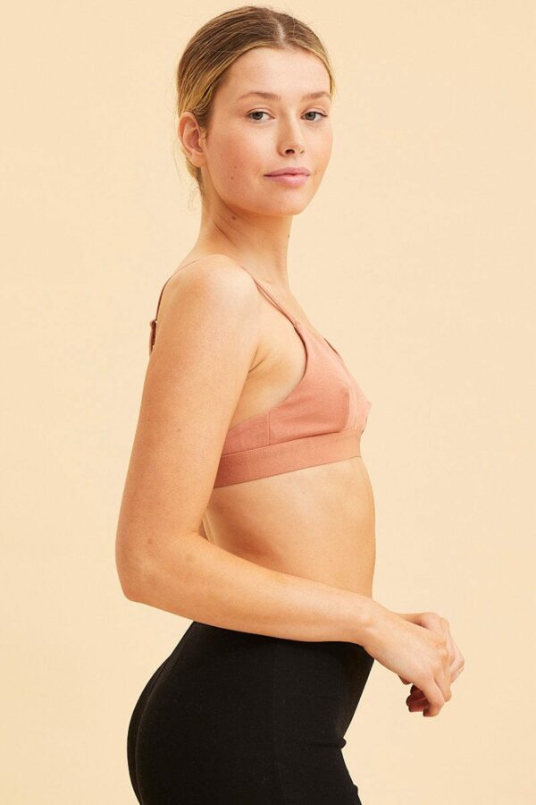 Brown Lou Cotton Stretch Triangle Bralette - Image 4