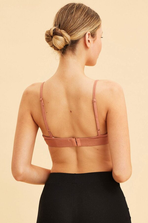 Brown Lou Cotton Stretch Triangle Bralette - Image 5