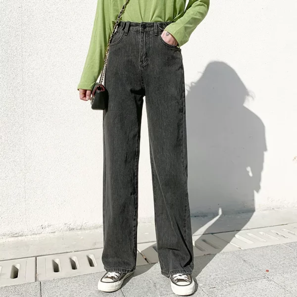 Feynzz Women Pant Woman Jeans High Waist Denim Pants Wide Leg Denim Clothing Blue Jeans Vintage Quality Fashion Straight Pants - Image 2