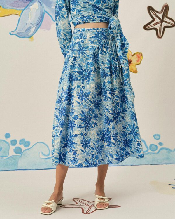 The High Waisted Pleated Floral Skirt